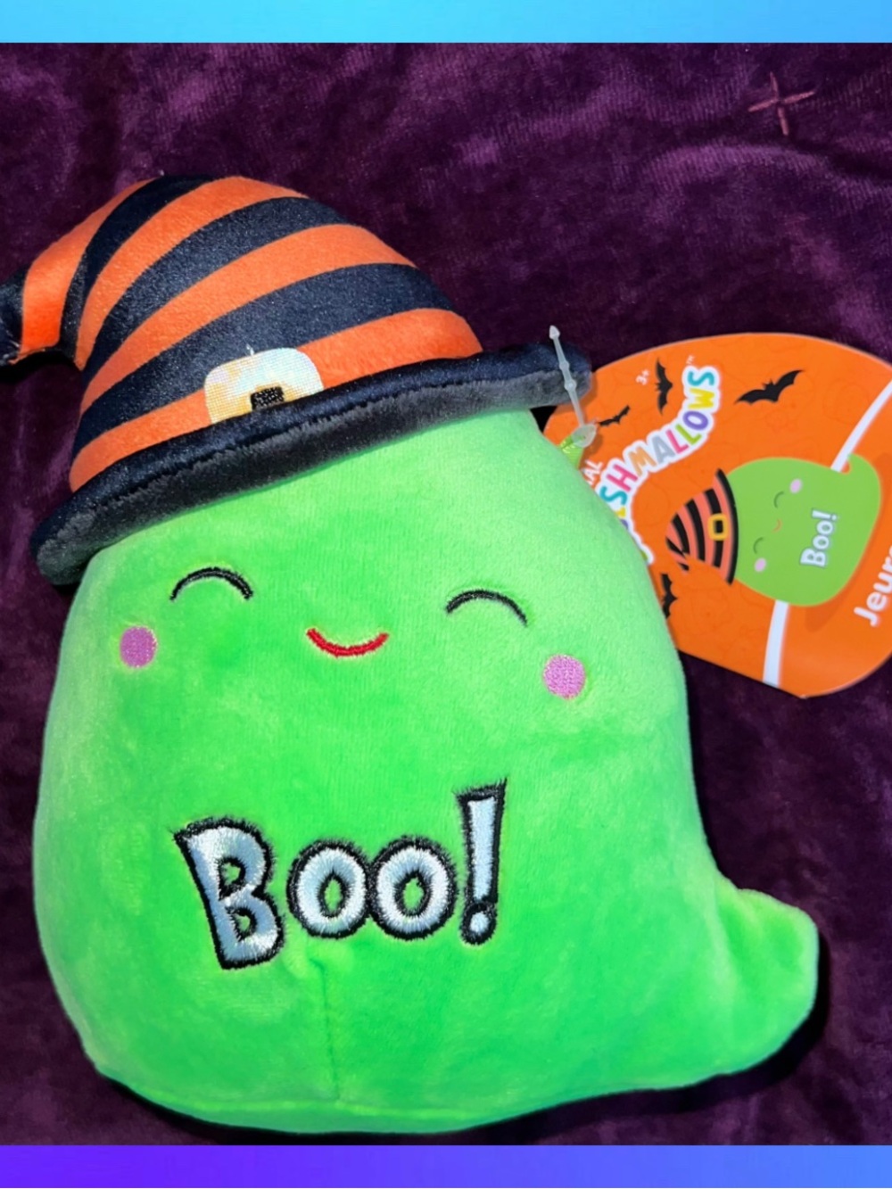 Squishmallow Halloween Green Ghost Witch Plush Toy New With Tags